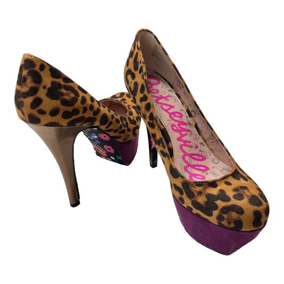 Betsey Johnson Betseyville Womens 7‎ High Heel Pumps  Animal Print Stiletto Shoe - Picture 1 of 8